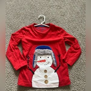 MiniBoden Snowman Shirt 4-5T Children’s Shirt